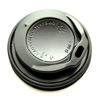 100 capace negre pentru pahare carton 240 ml – capace plastic rezistent pentru cafea și băuturi calde