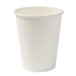 10 pahare albe din carton, biodegradabile si compostabile, 360cc
