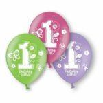 Set 6 baloane 1st Birthday Girl, 27.5 cm BF