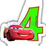 Lumanare party cifra 4 Cars