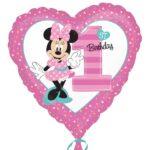 Balon folie 45 cm inima Minnie 1st Birthday