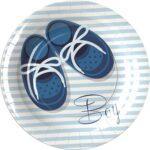 Set 8 farfurii botez Botosei baiat 23 cm