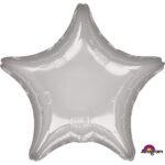 Balon folie 45 cm uni stea argintie