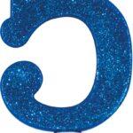 Lumanare cifra 5 12 cm glitter albastru