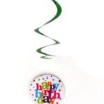 Set 3 decoratiuni spirale agatatoare Happy Birthday