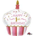 Balon folie figurina Prajitura 1st Birthday Girl, 73X91cm