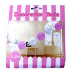 Ghirlanda cu ruote alb-roz 2,2 m