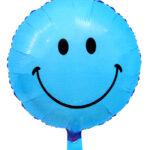 Balon folie 45 cm Smiley Bleu