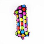 Balon folie figurina cifra 1 multicolor 35 cm