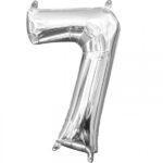 Mini balon folie cifra 7 argintiu 35 cm