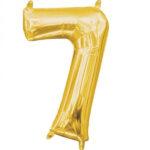 Mini balon folie cifra 7 auriu 35 cm