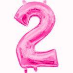 Mini balon folie cifra 2 fuxia 35 cm