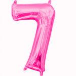 Mini balon folie cifra 7 fuxia 35 cm