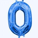 Mini balon folie cifra 0 blue 35 cm