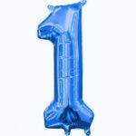 Mini balon folie cifra 1 blue 35 cm