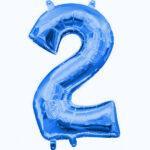 Mini balon folie cifra 2 blue 35 cm