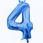Mini balon folie cifra 4 blue 35 cm