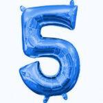 Mini balon folie cifra 5 blue 35 cm