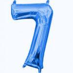 Mini balon folie cifra 7 blue 35 cm