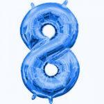 Mini balon folie cifra 8 blue 35 cm