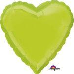 Balon folie 45 cm uni inima verde kiwi