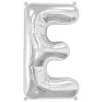 Mini balon folie litera E argintie 35 cm