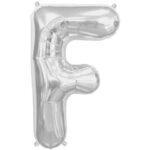 Mini balon folie litera F argintie 35 cm