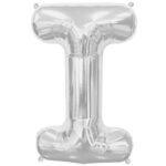 Mini balon folie litera I argintie 35 cm