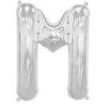Mini balon folie litera M argintie 35 cm