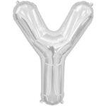 Mini balon folie litera Y argintie 35 cm