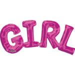 Balon folie figurina magenta text "Girl"
