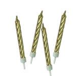 Set 10 lumanari spirale aurii