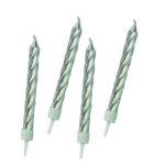 Set 10 lumanari spirale argintii