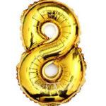 Mini balon auriu folie cifra 8 35 cm