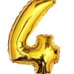 Mini balon auriu folie cifra 4 35 cm