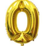 Mini balon auriu folie cifra 0 35 cm