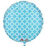 Balon folie 45 cm trifoi albastru/alb