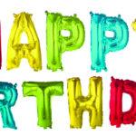 Set baloane mini folie litere Happy Birthday Color