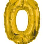 Balon mini folie cifra 0 auriu 35 cm