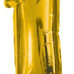 Balon mini folie cifra 1 auriu 35 cm