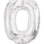 Balon mini folie cifra 0 argintiu 35 cm