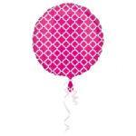 Balon folie 45 cm trifoi roz/alb
