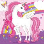 Set 20 servetele party Rainbow Unicorn 33x33cm
