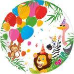 Set 8 farfurii party 23cm Jungle Balloons FSC