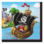 Set 20 servetele party 33x33cm Insula Piratilor FSC