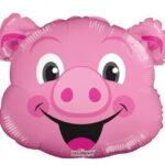 Balon mini figurina cap Porcusor Roz, 36 cm