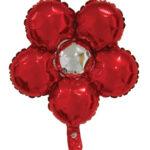 Balon folie figurina 45 cm, Red Flower