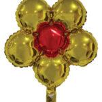 Balon folie figurina 45 cm, Gold Flower
