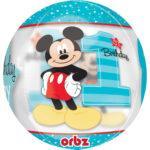 Balon Orbz Mickey 1st Birthday 38x40cm