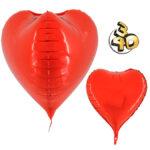 Balon figurina inima rosie 3D, 66cm